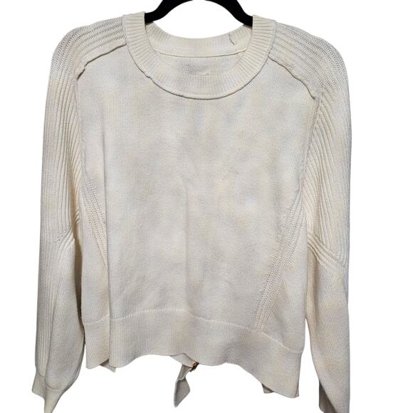 Pilcro Long Sleeve Sweater White Cream Cut Out Back Size Small - Picture 1 of 5